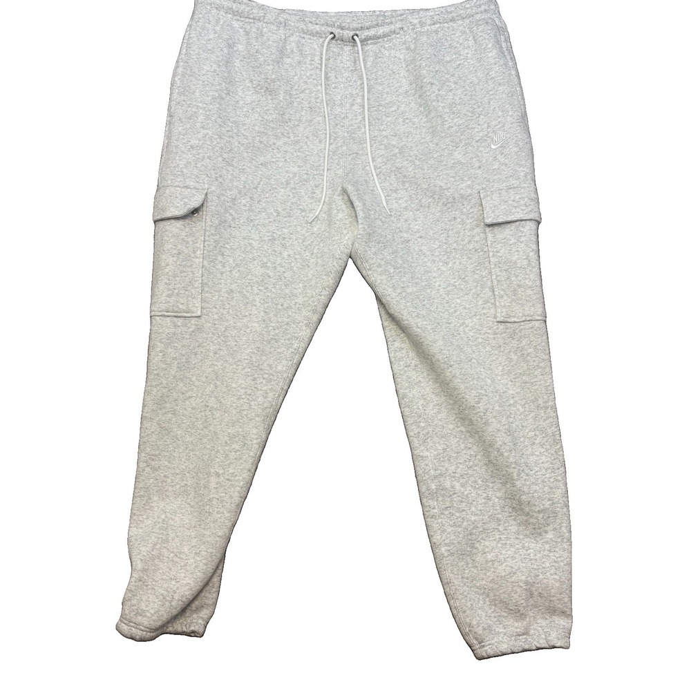 Nike Sportswear Club Fleece Cargo Pants Men 2XL Joggers FN3805-051 Heather Gray
